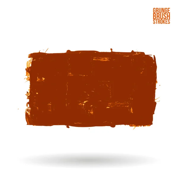 Orange Brush Stroke Texture Grunge Vector Abstract Hand Painted Element — Stock Vector