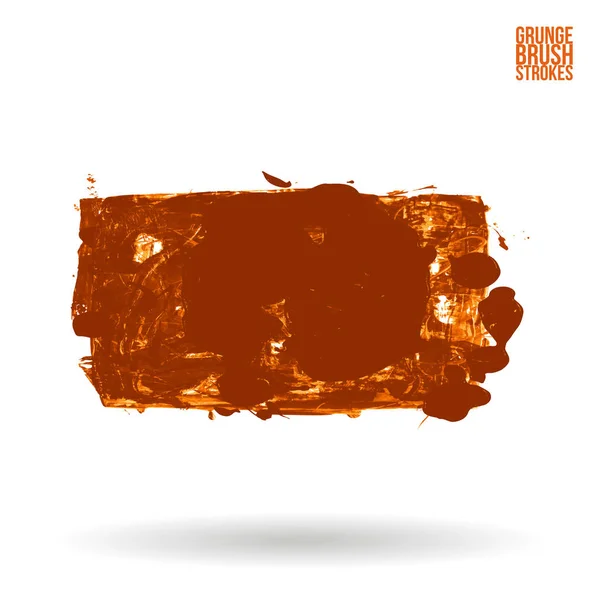 Orange Penseldrag Och Textur Grunge Vektor Abstrakt Hand Målade Element — Stock vektor