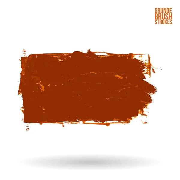 Pincel Laranja Traço Textura Grunge Vetor Mão Abstrata Elemento Pintado — Vetor de Stock