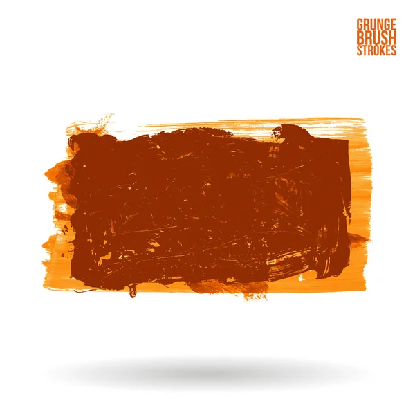 Oranžový Tahu Textury Grunge Vektor Abstraktní Ruka Maloval Prvek Podtržení — Stockový vektor