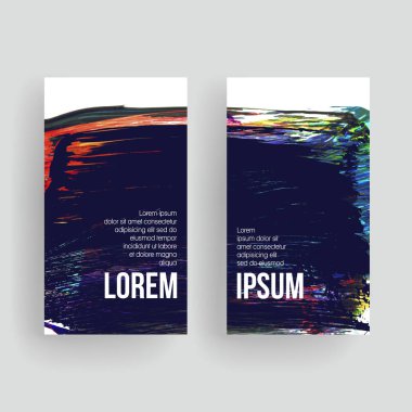 Fırça darbesi arka planına sahip vektör kartvizit şablonları.