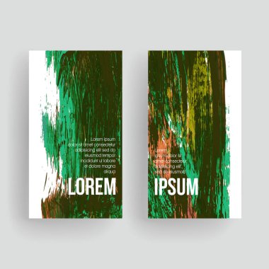 Fırça darbesi arka planına sahip vektör kartvizit şablonları.