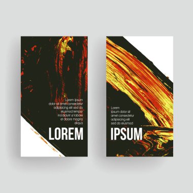 Fırça darbesi arka planına sahip vektör kartvizit şablonları.