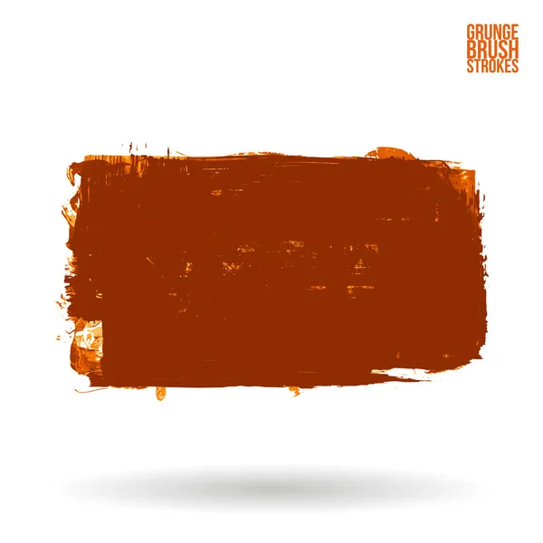 Orange Brush Stroke Texture Grunge Vector Abstract Hand Painted Element — Stock Vector