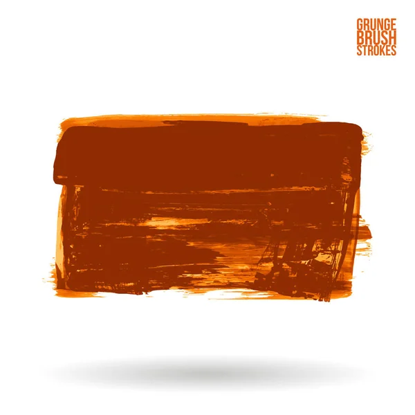 Orange Penseldrag Och Textur Grunge Vektor Abstrakt Hand Målade Element — Stock vektor