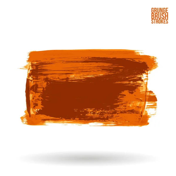 Oranje Penseelstreek Textuur Grunge Vector Abstracte Handgeschilderde Element Onderstreping Grensregio — Stockvector