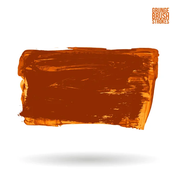 Orange Brush Stroke Texture Grunge Vector Abstract Hand Painted Element — Stock Vector