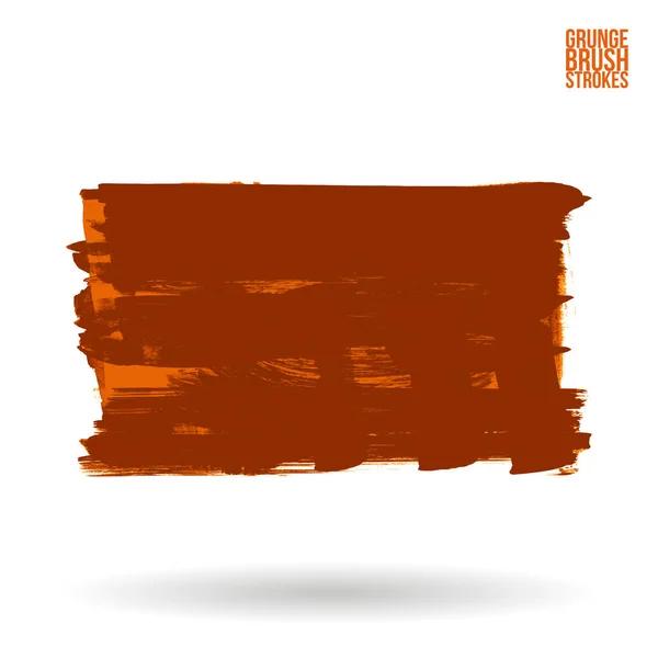 Orange Penseldrag Och Textur Grunge Vektor Abstrakt Hand Målade Element — Stock vektor