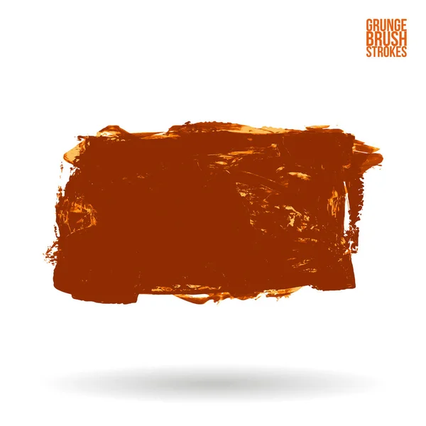 Orange Brush Stroke Texture Grunge Vector Abstract Hand Painted Element — Stock Vector