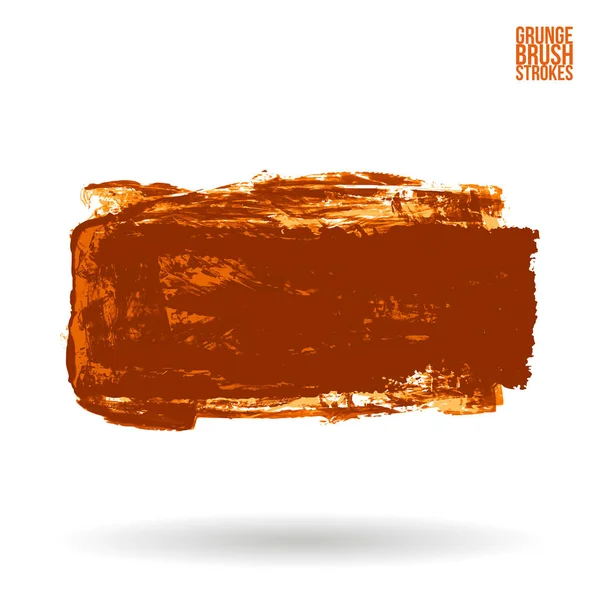 Pincel Laranja Traço Textura Grunge Vetor Mão Abstrata Elemento Pintado — Vetor de Stock