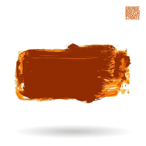 Orange Brush Stroke Texture Grunge Vector Abstract Hand Painted Element — Stock Vector