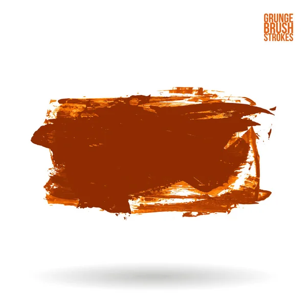 Orange Brush Stroke Texture Grunge Vector Abstract Hand Painted Element — Stock Vector