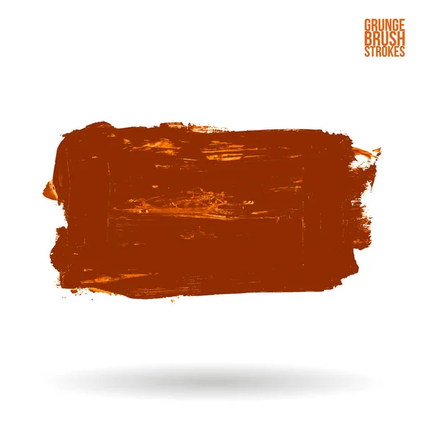 Orange Penseldrag Och Textur Grunge Vektor Abstrakt Hand Målade Element — Stock vektor