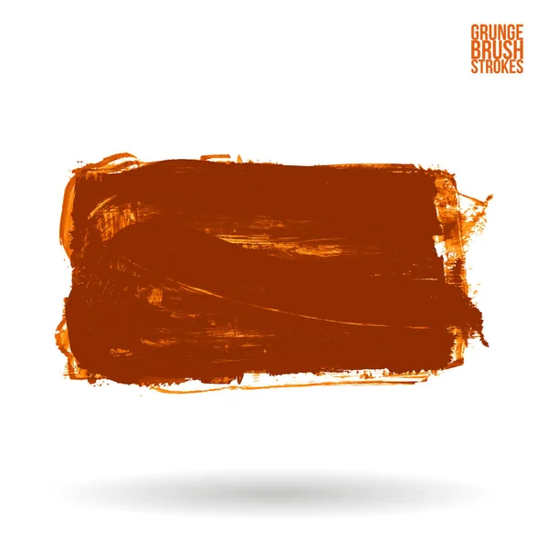 Orange Brush Stroke Texture Grunge Vector Abstract Hand Painted Element — Stock Vector