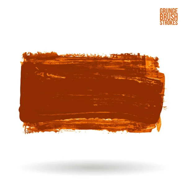 Orange Brush Stroke Texture Grunge Vector Abstract Hand Painted Element — Stock Vector