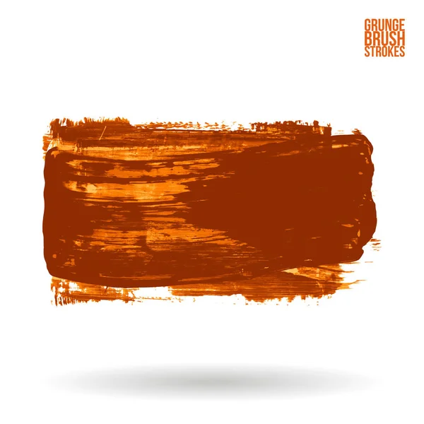 Pincel Laranja Traço Textura Grunge Vetor Mão Abstrata Elemento Pintado — Vetor de Stock