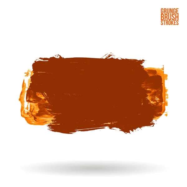 Narancssárga Ecsetvonás Textúra Grunge Vektor Absztrakt Kézzel Festett Elemet Aláhúzás — Stock Vector