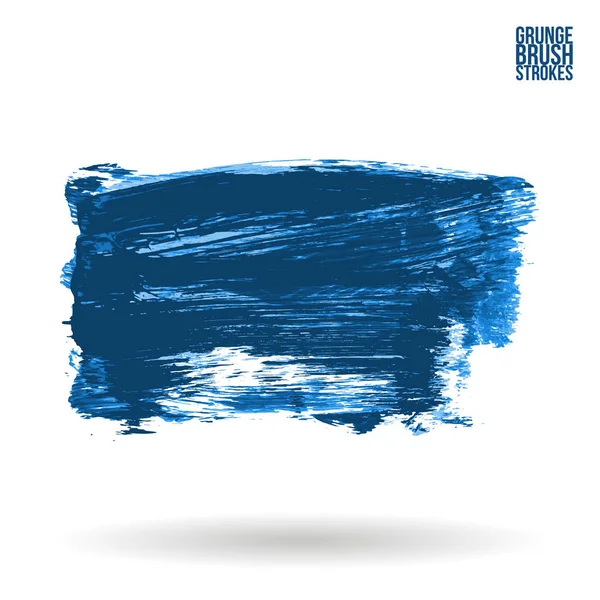 Pincel Azul Textura Grunge Vetor Mão Abstrata Elemento Pintado Sublinhado —  Vetores de Stock