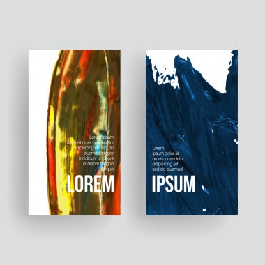 Fırça darbesi arka planına sahip vektör kartvizit şablonları.