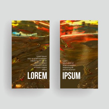 Fırça darbesi arka planına sahip vektör kartvizit şablonları.