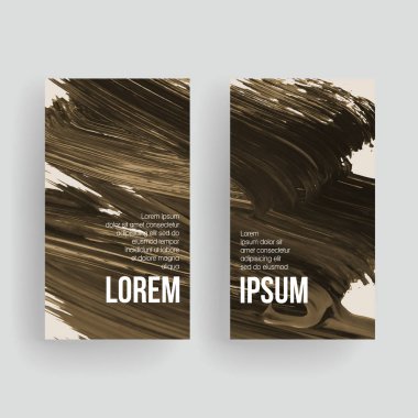 Fırça darbesi arka planına sahip vektör kartvizit şablonları.