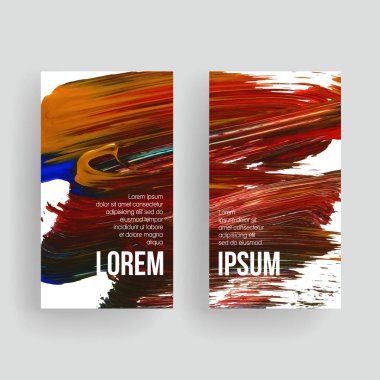 Fırça darbesi arka planına sahip vektör kartvizit şablonları.