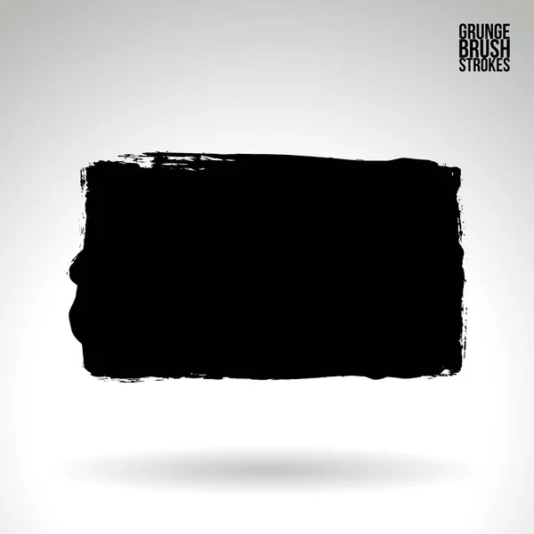 Pincel Preto Traço Textura Grunge Vetor Mão Abstrata Elemento Pintado — Vetor de Stock