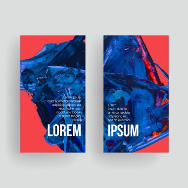 Fırça darbesi arka planına sahip vektör kartvizit şablonları.