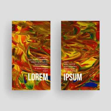 Fırça darbesi arka planına sahip vektör kartvizit şablonları.