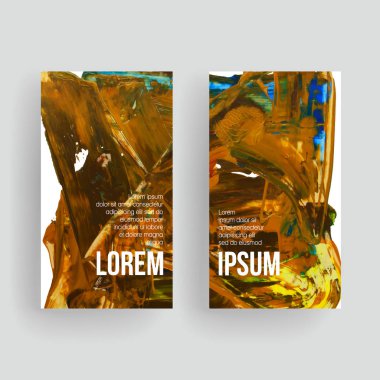 Fırça darbesi arka planına sahip vektör kartvizit şablonları.