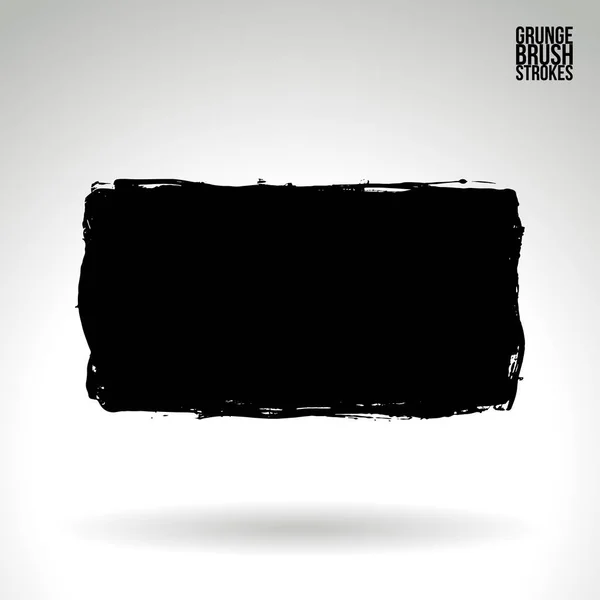 Pincelada Negra Textura Grunge Vector Mano Abstracta Elemento Pintado Subrayar — Vector de stock