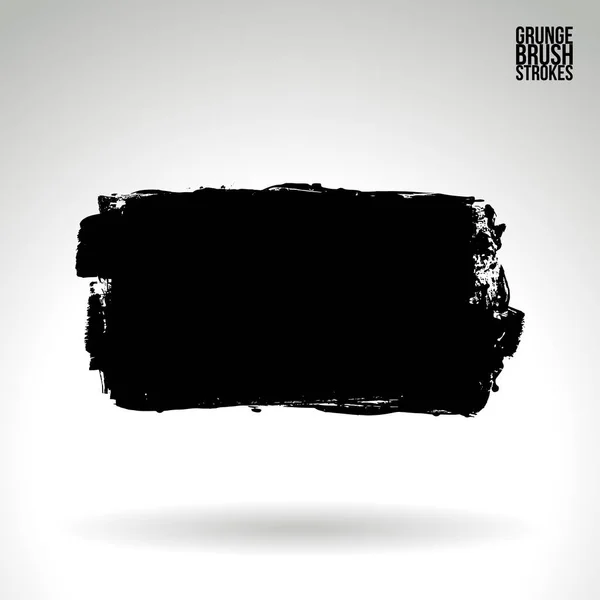 Μαύρη Πινελιά Και Υφή Grunge Διάνυσμα Αφηρημένο Χέρι Ζωγραφισμένο Στοιχείο — Διανυσματικό Αρχείο