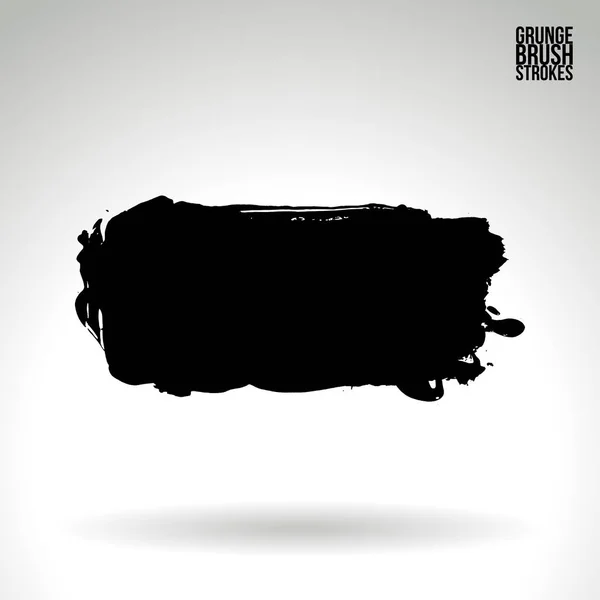 Siyah Fırça Darbesi Doku Grunge Vektör Soyut Boyalı Element Altı — Stok Vektör