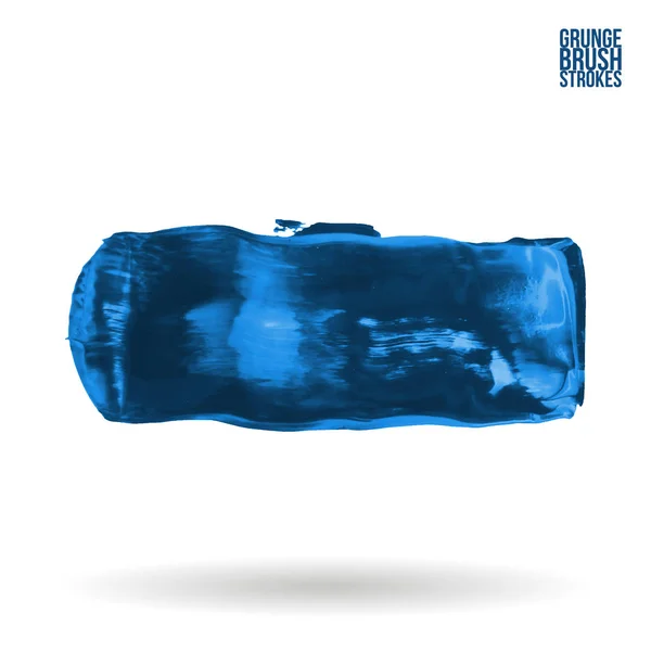 Pincel Azul Textura Grunge Vetor Mão Abstrata Elemento Pintado Sublinhado — Vetor de Stock