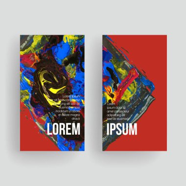 Fırça darbesi arka planına sahip vektör kartvizit şablonları.