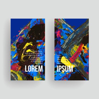 Fırça darbesi arka planına sahip vektör kartvizit şablonları.