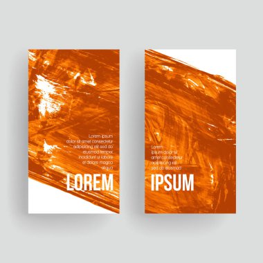 Mockup için soyut fırça vuruş ile kartlar