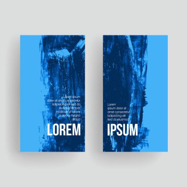 Mockup için soyut fırça vuruş ile kartlar