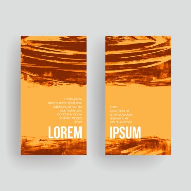 Mockup için soyut fırça vuruş ile kartlar