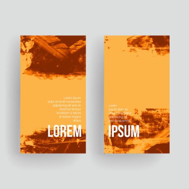 Mockup için soyut fırça vuruş ile kartlar