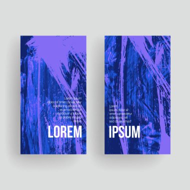 Mockup için soyut fırça vuruş ile kartlar