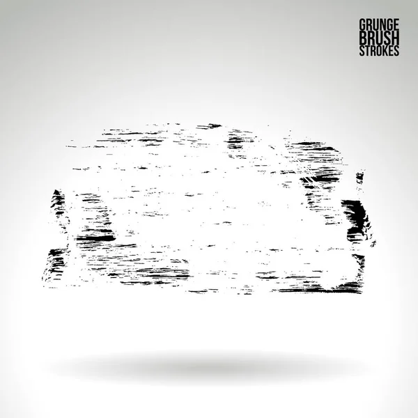 白い背景に抽象的なグランジブラシストローク — ストックベクタ
