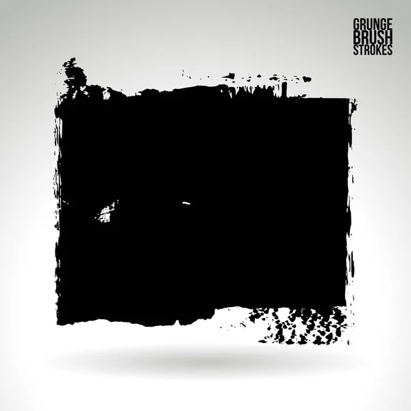 Pincel Grunge Abstracto Trazos Forma Cuadrada Sobre Fondo Blanco — Vector de stock