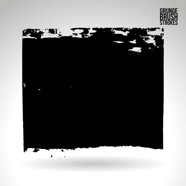 Abstract Grunge Penseelstreken Vierkante Vorm Witte Achtergrond — Stockvector