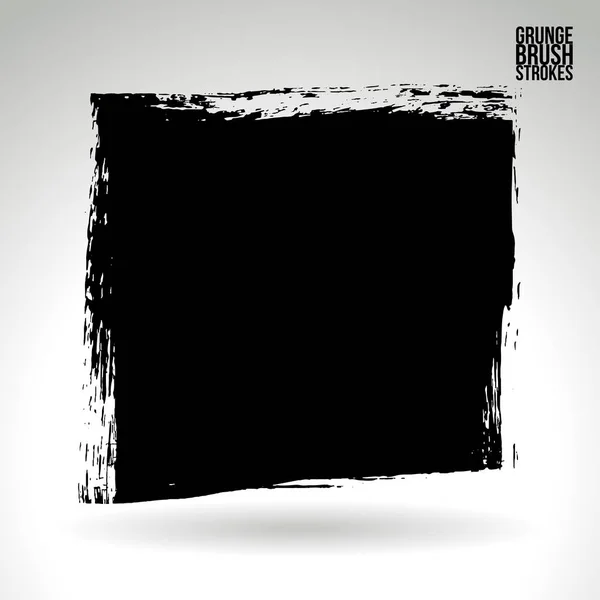 Pincel Grunge Abstracto Trazos Forma Cuadrada Sobre Fondo Blanco — Vector de stock