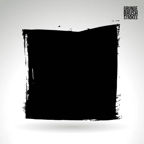 Pincel Grunge Abstracto Trazos Forma Cuadrada Sobre Fondo Blanco — Vector de stock