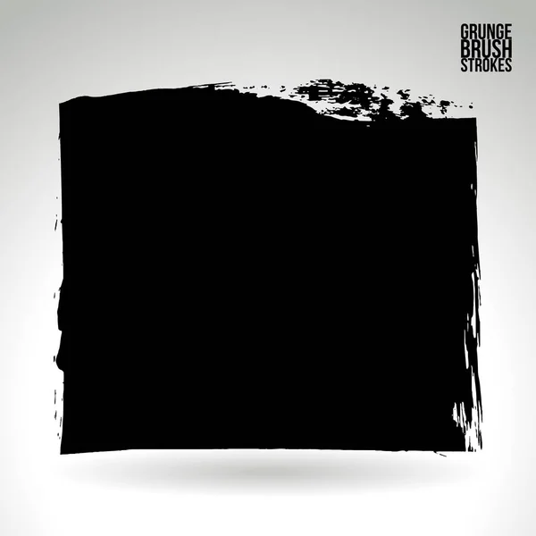 Pincel Grunge Abstracto Trazos Forma Cuadrada Sobre Fondo Blanco — Vector de stock