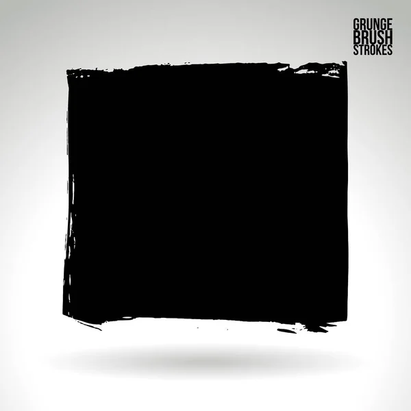 Pincel Grunge Abstracto Trazos Forma Cuadrada Sobre Fondo Blanco — Vector de stock