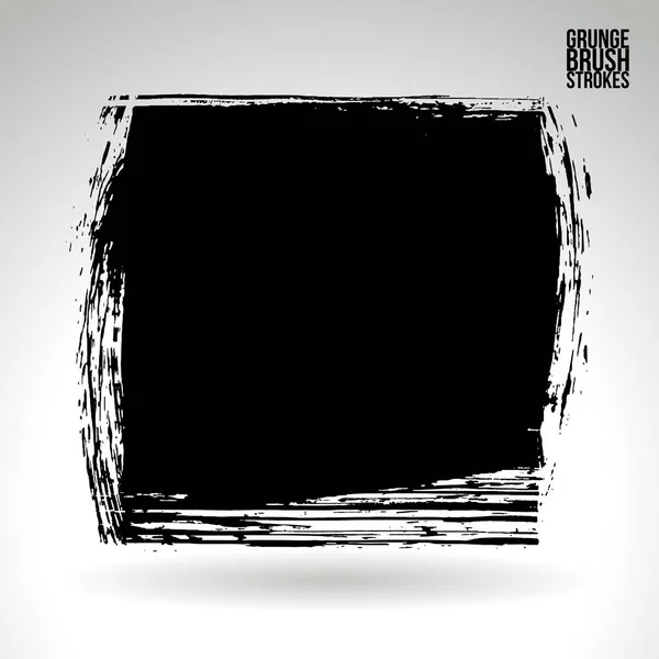 Abstrakte Grunge Pinselstriche Quadratische Form Auf Weißem Hintergrund — Stockvektor