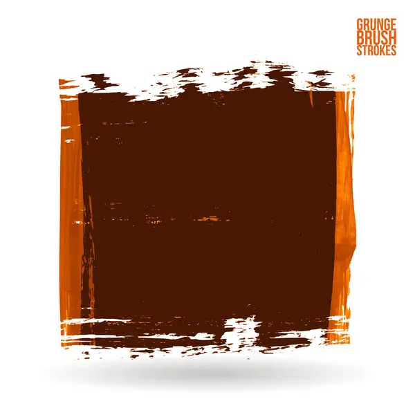 Abstract Grunge Brush Strokes Square Shape White Background — Stock Vector